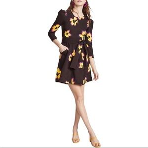 NWT A.L.C. Stella Silk Floral Print 3/4 Sleeve Casual dress